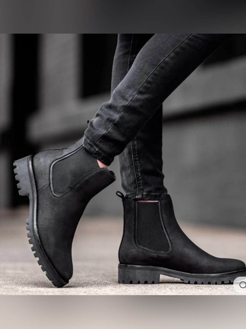 Thursday Boot Company Legend Chelsea Black Leather Lug Sole Ankle Boots Women 8